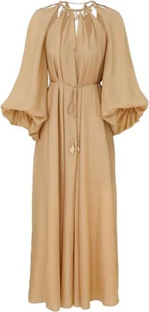 Zimmermann Mahon Maxi Jurk - Dames - Maxi kleedjes - Beige - L - Kleedjes