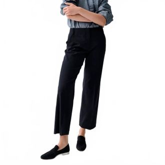 Ann Mashburn Frankie Cropped Pant In Navy