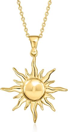 Ross-Simons Italian 18kt Gold Over Sterling Sun Pendant Necklace