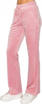 Knit Riot Classic Velour Joggers In Pink