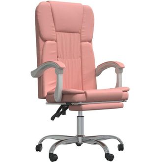 vidaXL Silla De Oficina Reclinable Cuero Sint&eacute;tico Rosa Vidaxl