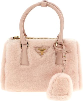 Prada Tassen, Dames, Roze, ONE Size, Leer, Galleria Mini Bag