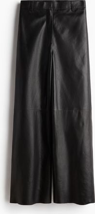 H&M Gerade Hose aus Leder - Schwarz