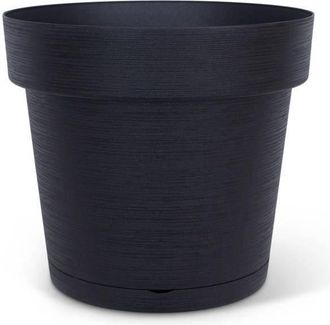 OEM Maceta Con Reserva De Agua - Garden Id Glamour - Antracita 40 Cm - Superficie Granulada - Interior/exterior - Dise&ntilde;o Limpio