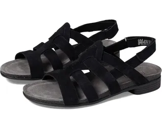 Munro Corine M491386 Sandals Womens Black Suede Round Toe Slingback HAM578