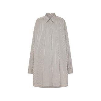 Maison Margiela Fold Collar Pinstriped Shirt