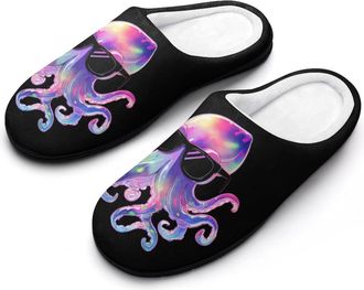 Generic Funny Colorful Squid Womens Slippers Winter Warm House Shoes Indoor Outdoor Hotel Slipper