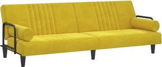 vidaXL Sof&aacute; Cama Con Reposabrazos Terciopelo Amarillo Vidaxl