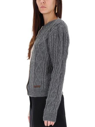 Moschino Two-Tone Alpaca Blend Cardigan - Gray