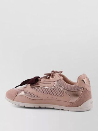 Pinko leather mesh low-top sneakers