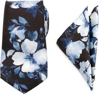 Cufflinks Inc. Floral Silk Tie & Pocket Square in Blue at Nordstrom