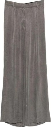 Officine G&eacute;n&eacute;rale Gracella Pants - Dames - Wijde Broeken - Grijs - M - Leer - Broeken