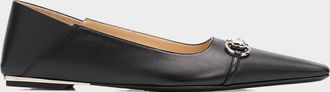 Gucci Vittoria Leather Ballerina Flats