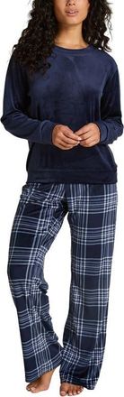 Hunkem&ouml;ller Velvet Long-Sleeve Pyjama Set in Blue at Nordstrom, Size X-Small