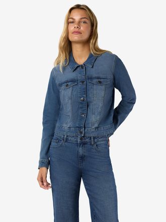 Noisy May Jeansjacke NOISY MAY NMDEBRA L/S BLUE DENIM JACKET NOOS, Damen, Gr. XL, blau (medium blau denim), Denim/Jeans, Obermaterial: 75% Baumwolle, 18% Polyes