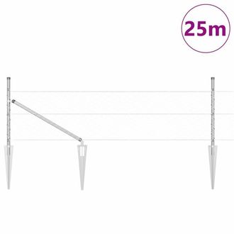 Berkfield Home Hexagon Fence 0.4x25 m Galvanised Steel in Silver