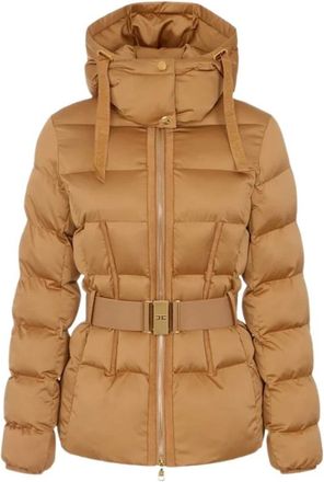 Elisabetta Franchi Chaqueta Acolchada en Tejido Sail - Jackets - Mujer - Marr&oacute;n - S