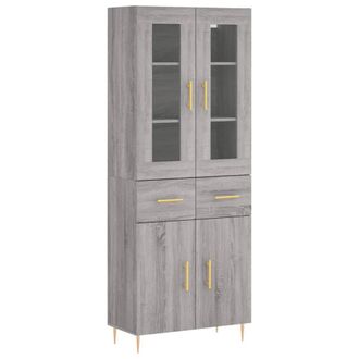 Berkfield Home Highboard Grey Sonoma 69.5x34x180 cm Engineered Wood