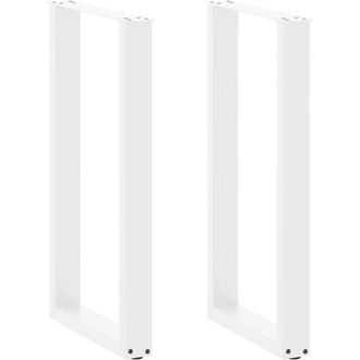 vidaXL Patas Para Mesa De Bar En Forma De U (2 Unidades), Color Blanco, 50 X (90-91) Cm, Acero Vidaxl