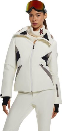 HUGO BOSS Womens Solid Patterned Regular Fit Ski Jacket in White - Size 16 UK