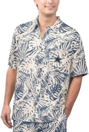 Margaritaville Mens Margaritaville Navy Dallas Cowboys Sand Washed Monstera Full-Button Party Shirt at Nordstrom, Size Medium