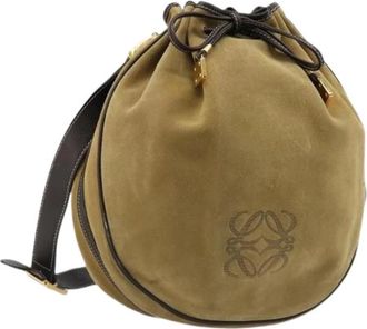 Loewe Pre-owned Suede Shoulder Bag - Dames - Vintage Tas - Bruin - ONE Size - Leer - Vintage