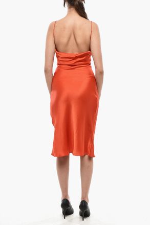 Stella McCartney Vestito Sottoveste in Raso con Scollatura sulla Schiena Stella McCartney