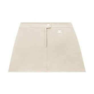 Courr&egrave;ges Short Skirts, female, Beige, Size: M Reedition Vinyl Skirt