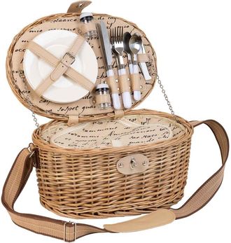 Wanderlust Deco Cesta de picnic 2 servicios natural