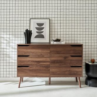 Sweeek Cassettiera Effetto Legno, 6 Cassetti