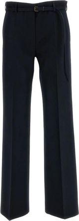 Dries Van Noten Presta Wool Broeken - Dames - Wijde Broeken - Blauw - 2XS - Katoen - Broeken