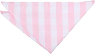 DQT Men Classic Stripe Patterned Business Party Handkerchief Pocket Square - Baby Pink & White