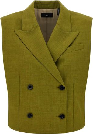Theory Green Double-breasted vest