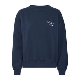 Ball Sweatshirts, female, Blue, 2XS, Blue Crewneck Sweatshirt with Embroidered Logo