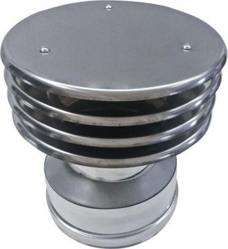 MBM Tubo De Humos De Pared Doble Aislado De Acero Inoxidable Con Terminal De Sombrero Lamelar Dn 100/150