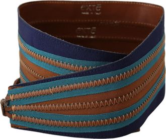 Exte Brown Leather Wide Waistband Tie Fastening Womens Belt