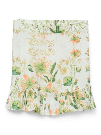 Vero Moda Minirock VERO MODA VMJOSIE SHORT SKIRT WVN GA, Damen, Gr. XS (34), cloud dancer aop:mea, Web, Obermaterial: 83% Viskose, 17% Nylon, bedruckt, regular 