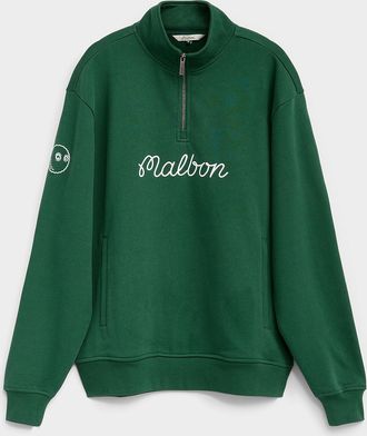 Malbon Golf Collegiate fleece-lined mock-neck sweatshirt