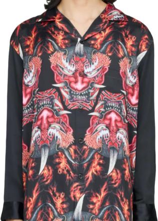 adidas x Y-3 Red Satin Graphic Shirt Asia Sizing Multicolor KQ8558
