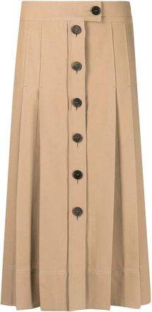 Ferragamo Buttoned-Up Pleated Skirt