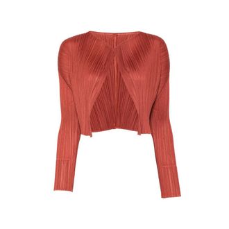 Pleats Please Issey Miyake Pliss&eacute;-effect Layered Jacket