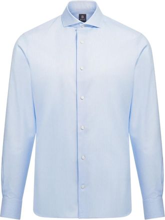 Boggi Milano slim-fit twill shirt - men - Cotton - 42 - Blue