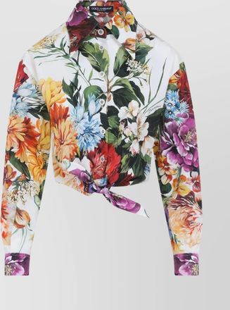 Dolce & Gabbana cotton floral-print cropped shirt