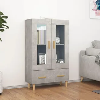 vidaXL Vidaxl - Aparador De Madera Contrachapada Gris Hormig&oacute;n 70x31x115 Cm
