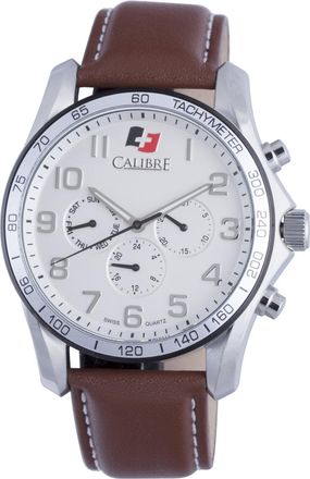 Calibre Buffalo Silver Dial Brown Leather Mens Watch SC-4B1-04-001-7