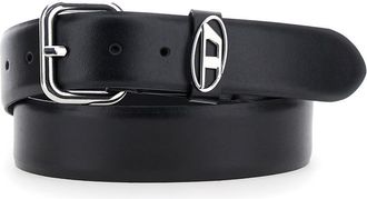 Diesel Black Belt With 1dr Buckle In Leather Man