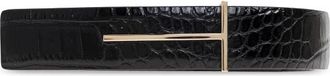 Tom Ford Belts, female, Black, Size: 80 CM Crocodile-effect Belt