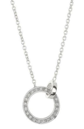 Meshmerise Diamond Pavé Circle Link Necklace - 0.15ct in White at Nordstrom Rack