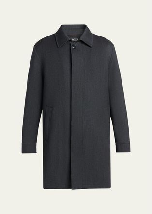Ermenegildo Zegna Mens Wool Melange Overcoat