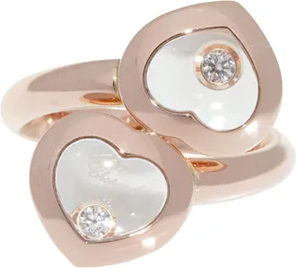 Chopard K18PG Diamond Heart Ring